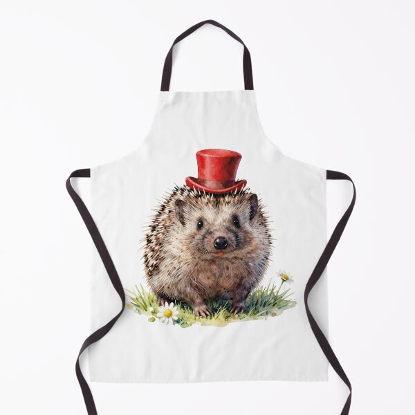 Item preview, Hedgehog with red hat - watercolor designed and sold by WildArtIT.