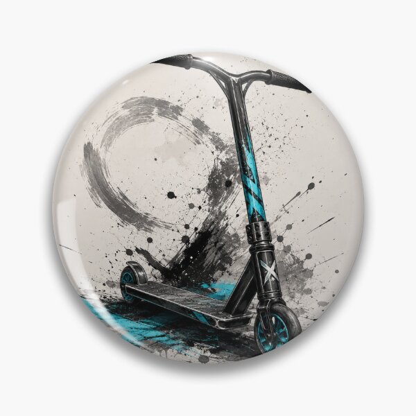 Artikelvorschau, Dynamische blaue Stunt-Scooter-Splash-Art entworfen und verkauft von BB-BestBrand.