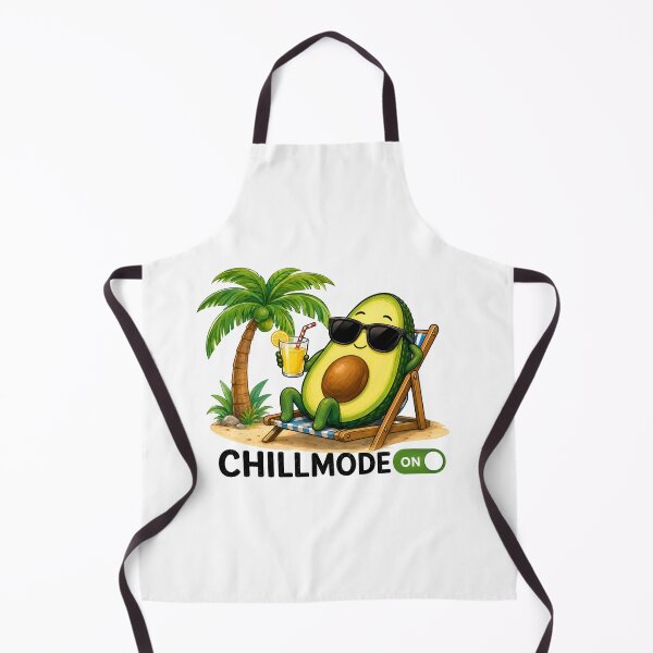 Item preview, Chill Mode ON – Funny Relaxing Avocado Beach T-Shirt Design designed and sold by : CraftyVibes.