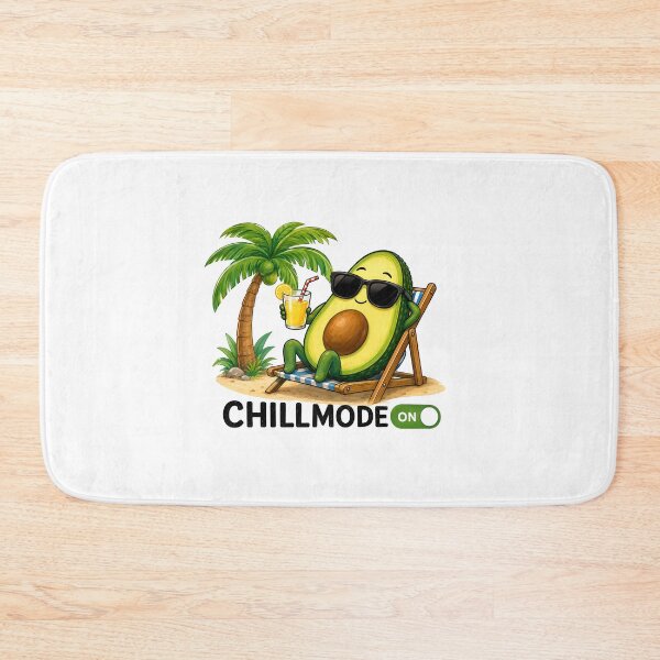 Item preview, Chill Mode ON – Funny Relaxing Avocado Beach T-Shirt Design designed and sold by : CraftyVibes.