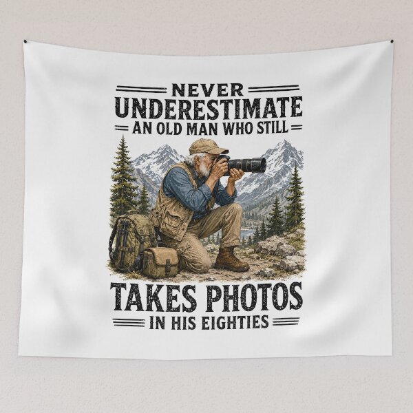 Item preview, Never Underestimate an Old Man Who Still Takes Photos designed and sold by a-turner-paint.