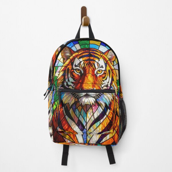 Item preview, Tiger Portrait Stained Glass Vibrant Mosaic designed and sold by pinkal.