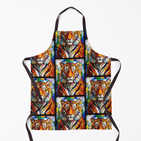 Item preview, Tiger Portrait Stained Glass Vibrant Mosaic designed and sold by pinkal.