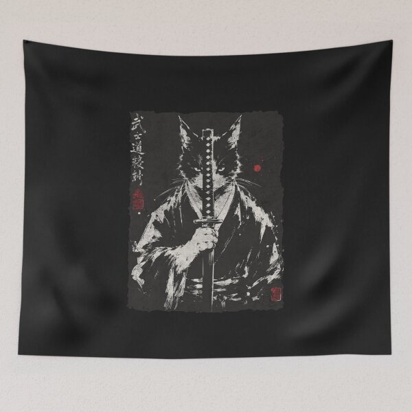 Item preview, Japanese Karate Cat With Sword Martial Arts Fighter Feline Katana designed and sold by alenaz.