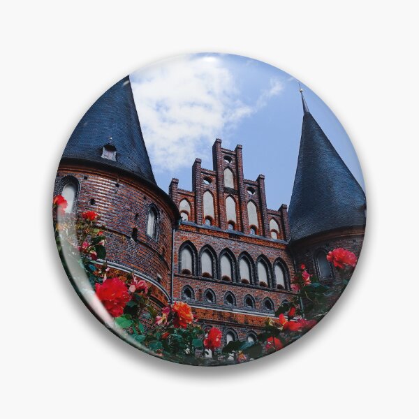 Item preview, Holsten Gate Lübeck with roses – Historical architecture designed and sold by Tammigrafie.