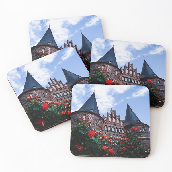 Item preview, Holsten Gate Lübeck with roses – Historical architecture designed and sold by Tammigrafie.