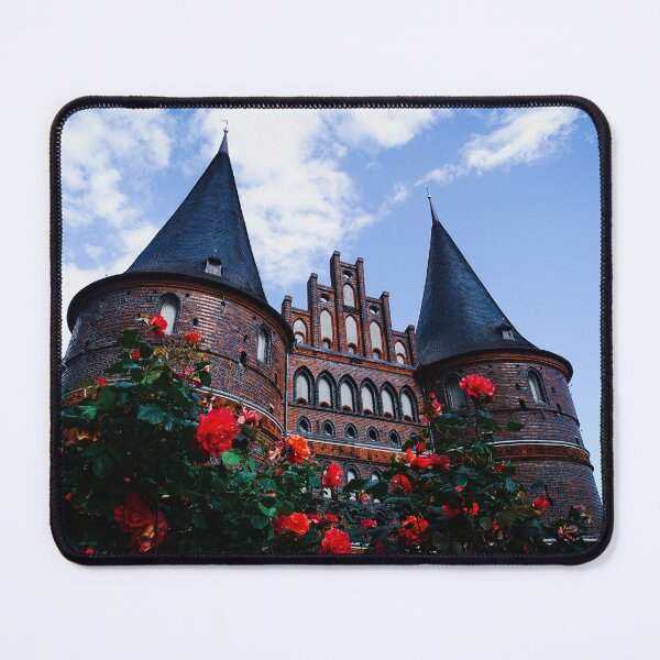 Item preview, Holsten Gate Lübeck with roses – Historical architecture designed and sold by Tammigrafie.