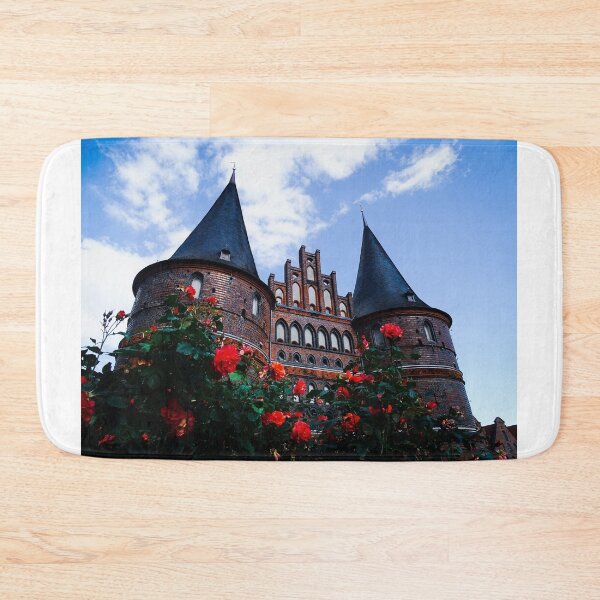 Item preview, Holsten Gate Lübeck with roses – Historical architecture designed and sold by Tammigrafie.