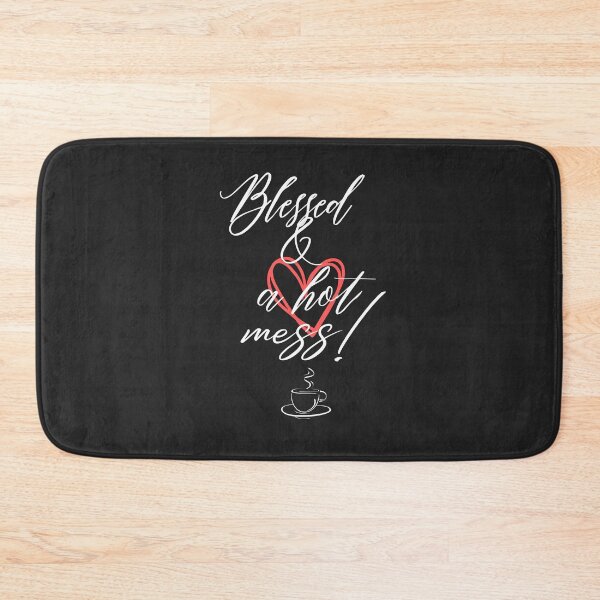 Item preview, Blessed & a Hot Mess – Coffee Quote Typography Design designed and sold by TetelestaiWeave.