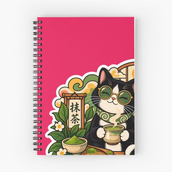 Item preview, Retro Matcha Tea Cat Club 70s Wellness designed and sold by Retro Whiskers.