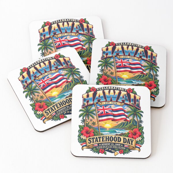 Item preview, Vintage Hawaii Statehood Day 1959 | Aloha Hawaiian Flag Tropical Retro Design designed and sold by Cellara91.