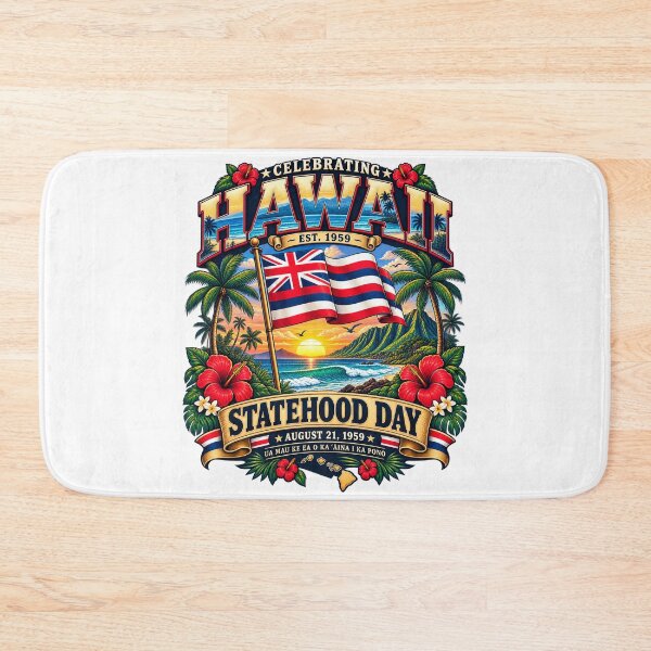 Item preview, Vintage Hawaii Statehood Day 1959 | Aloha Hawaiian Flag Tropical Retro Design designed and sold by Cellara91.