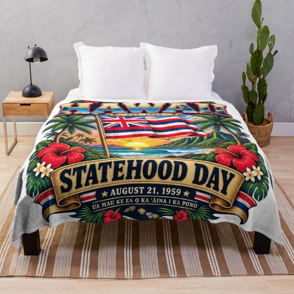 Item preview, Vintage Hawaii Statehood Day 1959 | Aloha Hawaiian Flag Tropical Retro Design designed and sold by Cellara91.