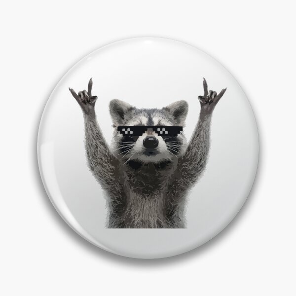 Item preview, Raccoon Rock Sign Funny Glasses designed and sold by khallidaart.