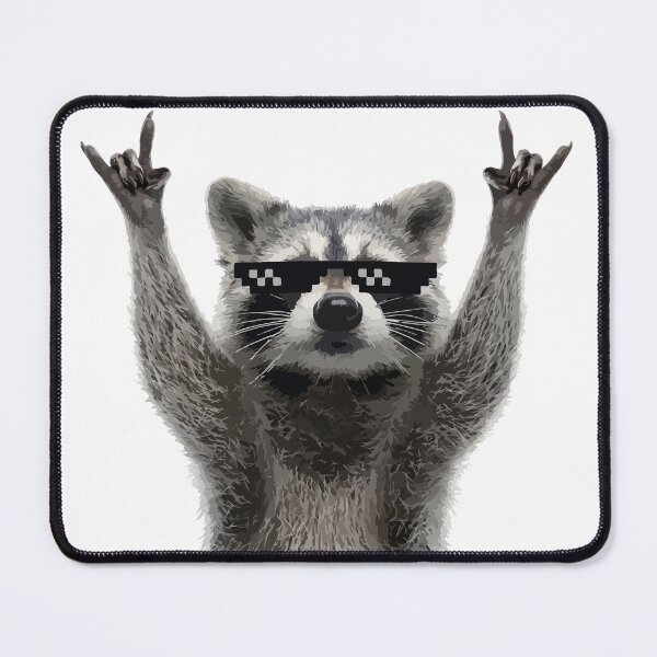 Item preview, Raccoon Rock Sign Funny Glasses designed and sold by khallidaart.