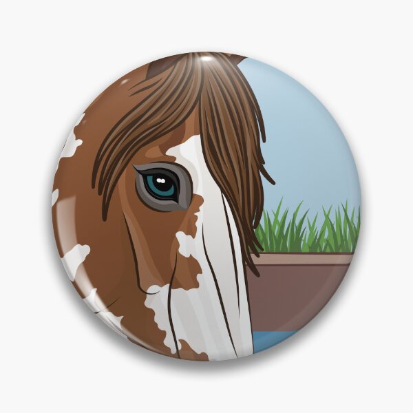 Item preview, A piebald horse drinking from a watering trough designed and sold by Cheval-de-coeur.