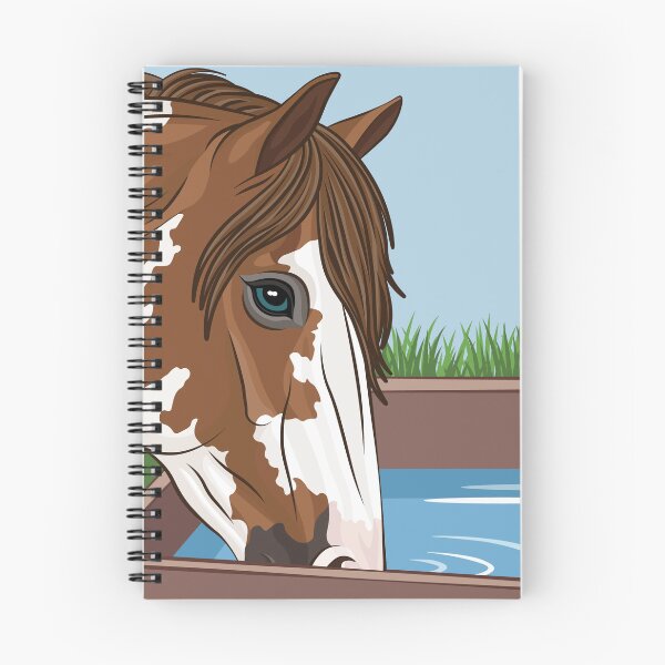 Item preview, A piebald horse drinking from a watering trough designed and sold by Cheval-de-coeur.