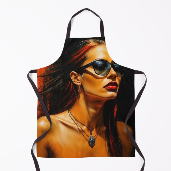 Item preview, Glamour in Red and Black — Artistic Portrait of a Woman with Glasses designed and sold by ZYVARENNE.