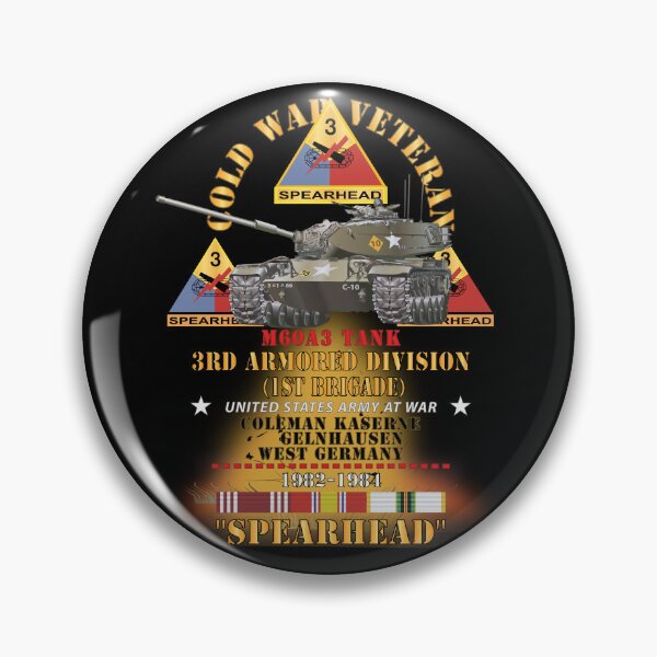 Item preview, Army - Cold War Vet -  3rd Armored Division  - Gelnhausen, Germany - M60A3 Tank  - Spearhead w Fire - 1982-1984 w DUI - COLD X 300 designed and sold by Military Insignia Products.