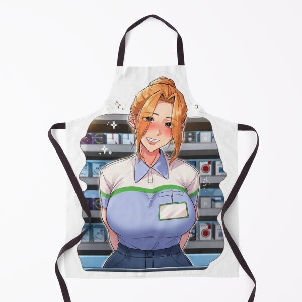 Item preview, Cute Anime Pharmacy Girl Sticker – Cheerful Blonde Shop Assistant designed and sold by MeowLoka ⭐⭐⭐⭐.