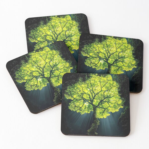 Item preview, Glowing Tree of Life | Magical Forest Canopy | Sunbeams in Deep Woods | Enchanted Nature Photography designed and sold by DESIGN DIMENSION .