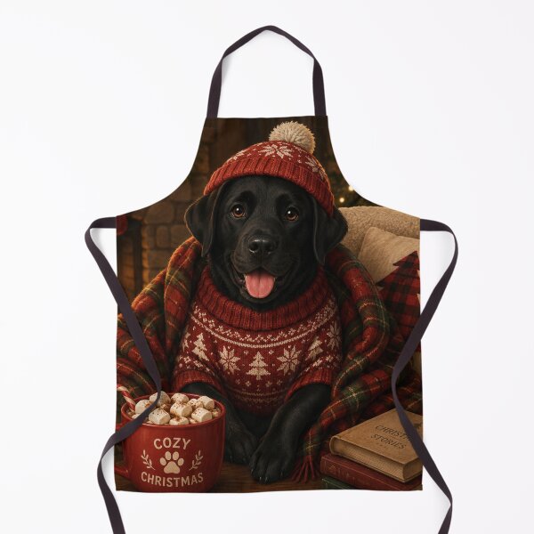 Item preview, Cozy Christmas Lab – Christmas Labrador in the Fireplace designed and sold by Goodthingstree.