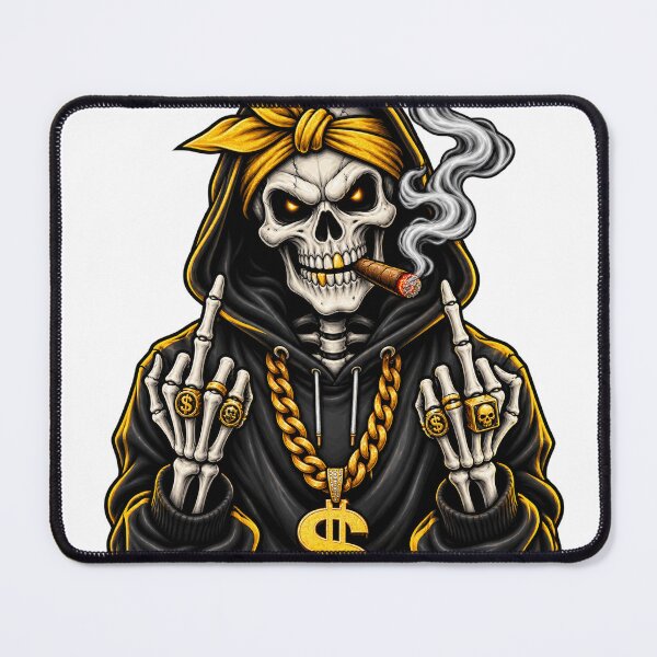 Item preview, Gangster Skull Gold Chain Streetwear designed and sold by VYBORA Studio.