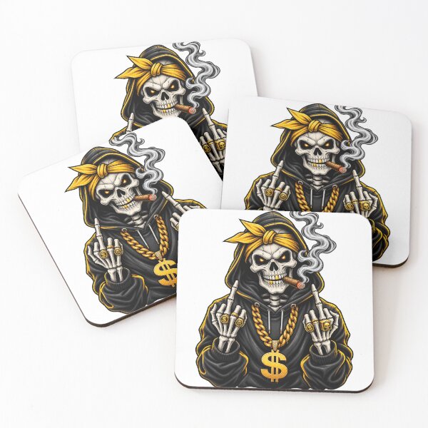 Item preview, Gangster Skull Gold Chain Streetwear designed and sold by VYBORA Studio.