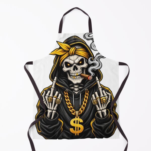 Item preview, Gangster Skull Gold Chain Streetwear designed and sold by VYBORA Studio.