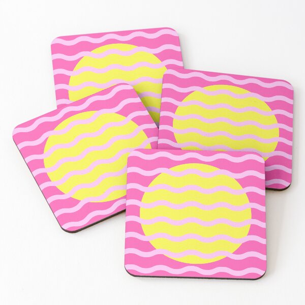Item preview, Mid Century Modern Wavy Sun Pink and Mustard designed and sold by nineFlorals.