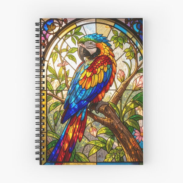 Item preview, Macaw Parrot Stained Glass Tropical Window designed and sold by pinkal.