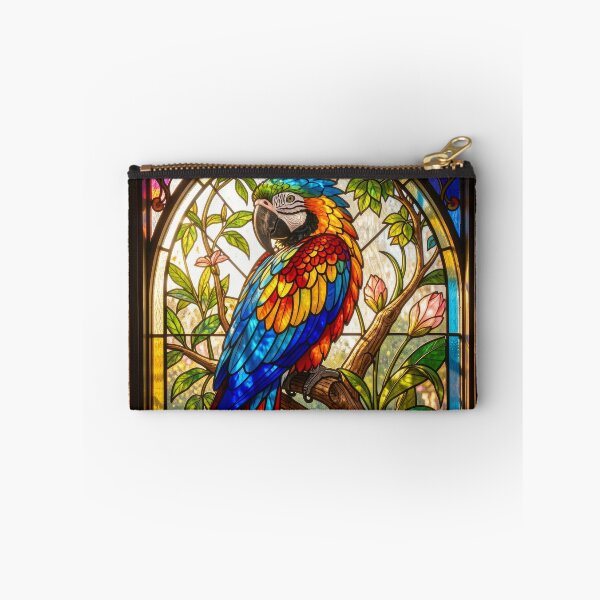 Item preview, Macaw Parrot Stained Glass Tropical Window designed and sold by pinkal.