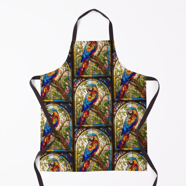 Item preview, Macaw Parrot Stained Glass Tropical Window designed and sold by pinkal.