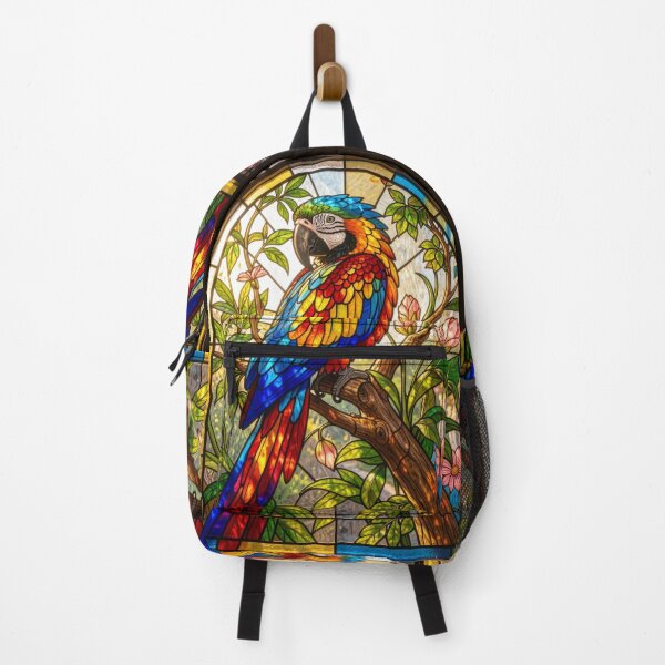 Item preview, Macaw Parrot Stained Glass Tropical Window designed and sold by pinkal.