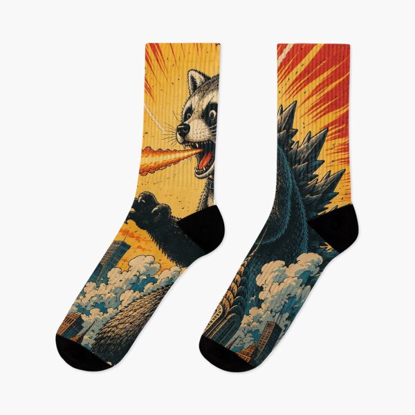 Item preview, Raccoon Cutezilla Attacks New York City - Empire State Kaiju Poster designed and sold by BRTHRCNK01.