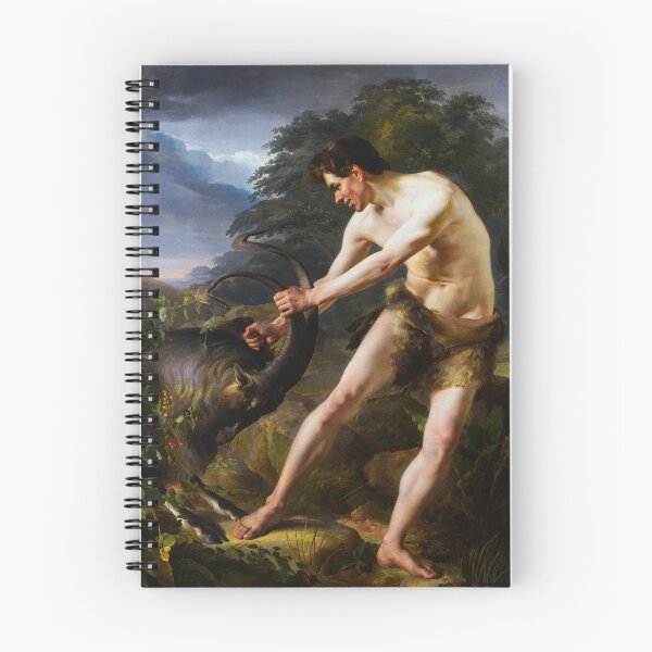 Item preview, A young man fighting a goat by Friedrich Rehberg designed and sold by The Breathing Paint.