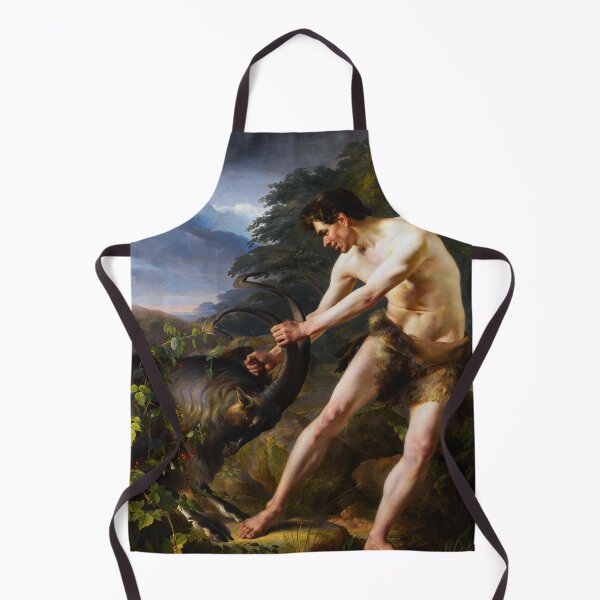 Item preview, A young man fighting a goat by Friedrich Rehberg designed and sold by The Breathing Paint.