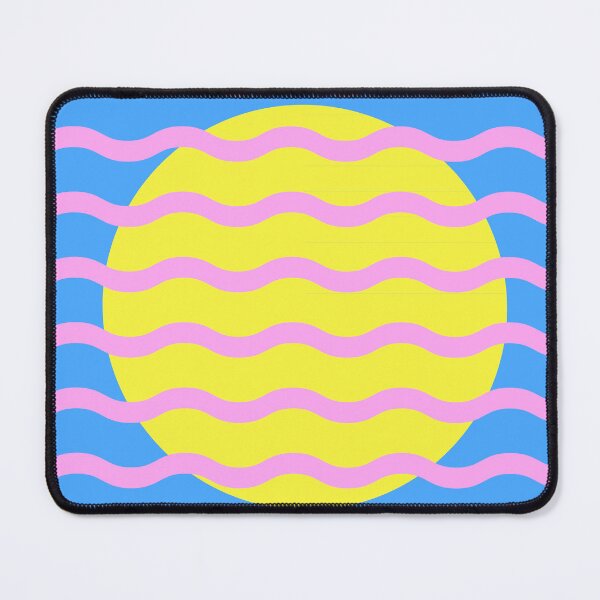 Item preview, Mid Century Modern Wavy Sun Pink Blue Mustard designed and sold by nineFlorals.