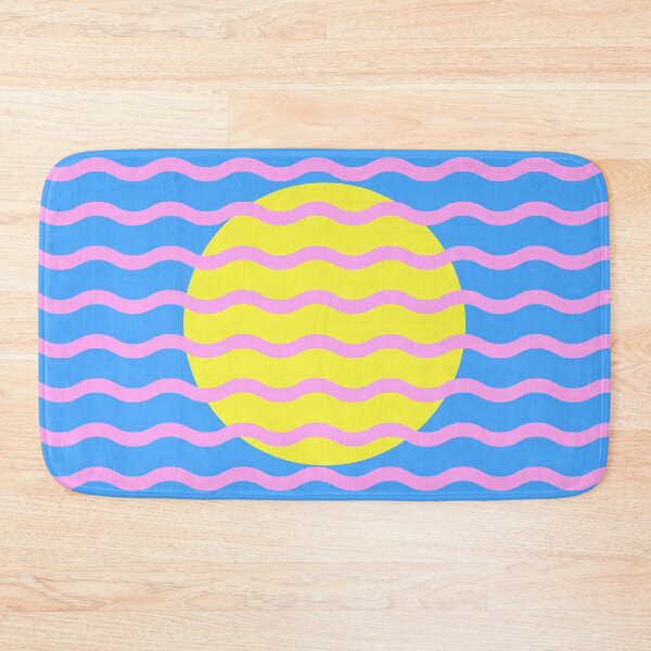 Item preview, Mid Century Modern Wavy Sun Pink Blue Mustard designed and sold by nineFlorals.