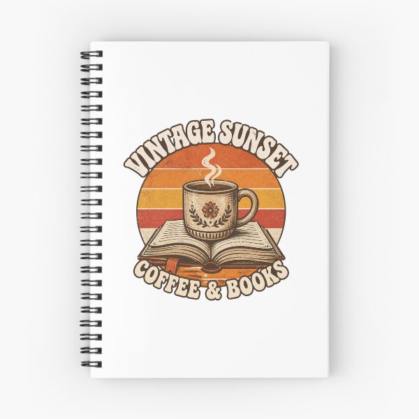 Artikelvorschau, Vintage Sunset Coffee and Books Retro-Ästhetik entworfen und verkauft von Coffread.