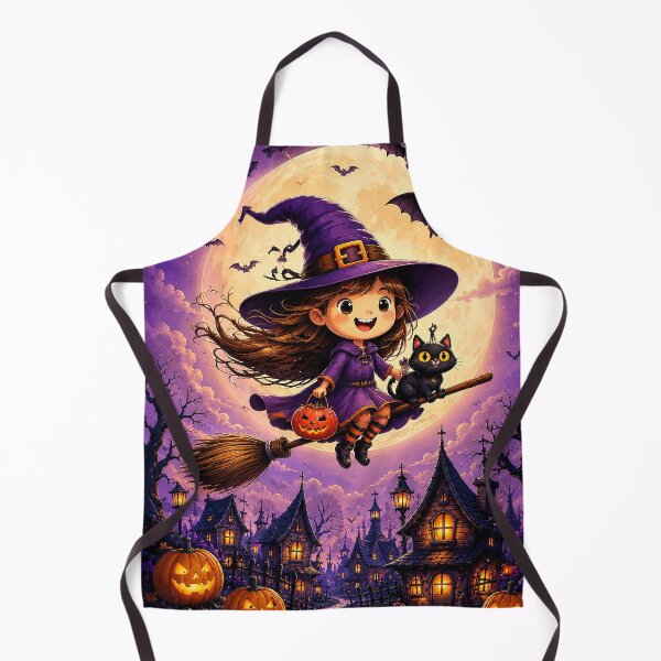 Item preview, Little witch going around for candy on Halloween night designed and sold by Mariyana-Design.
