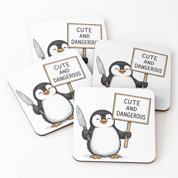Item preview, Cute And Dangerous Penguin Illustration designed and sold by BanksyNB.