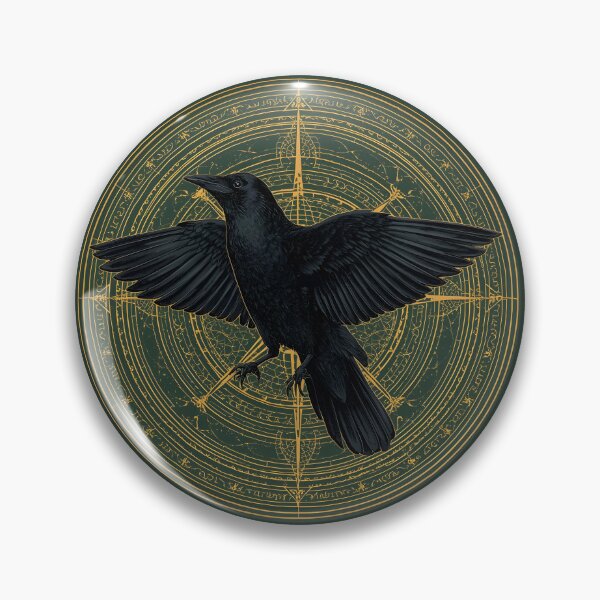 Item preview, Mystical Raven Gold Mandala Art designed and sold by ameetlumiere.