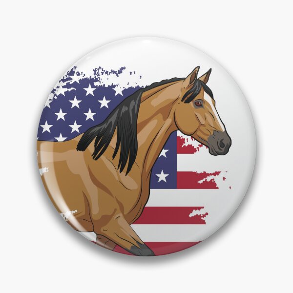 Item preview, The head of a horse and the flag of the United States designed and sold by Cheval-de-coeur.