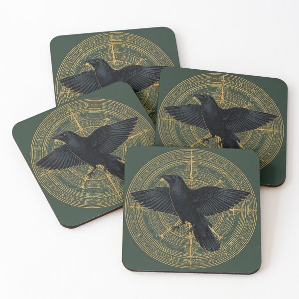 Item preview, Mystical Raven Gold Mandala Art designed and sold by ameetlumiere.