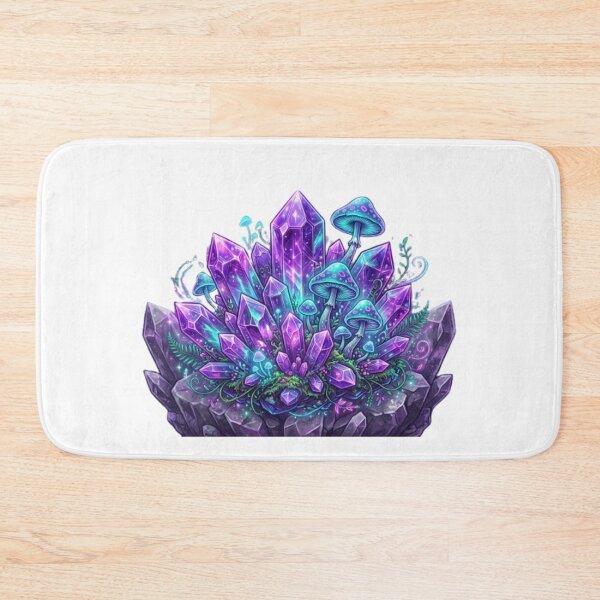 Item preview, Amethyst Crystals and Magic Mushrooms - Neon Fairy Fantasy designed and sold by Gabzerinho.