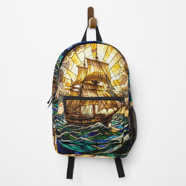 Item preview, Tall Ship Stained Glass Sailing Vessel designed and sold by pinkal.