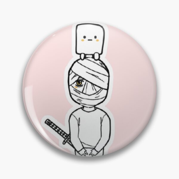 Item preview, Bandaged Villain with Sword and Cube Companion designed and sold by MeowLoka ⭐⭐⭐⭐.