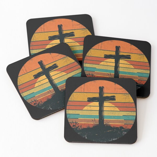 Item preview, Christian Cross Sunset Retro Vintage designed and sold by MantoSagrado.