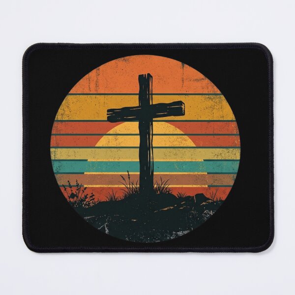 Item preview, Christian Cross Sunset Retro Vintage designed and sold by MantoSagrado.